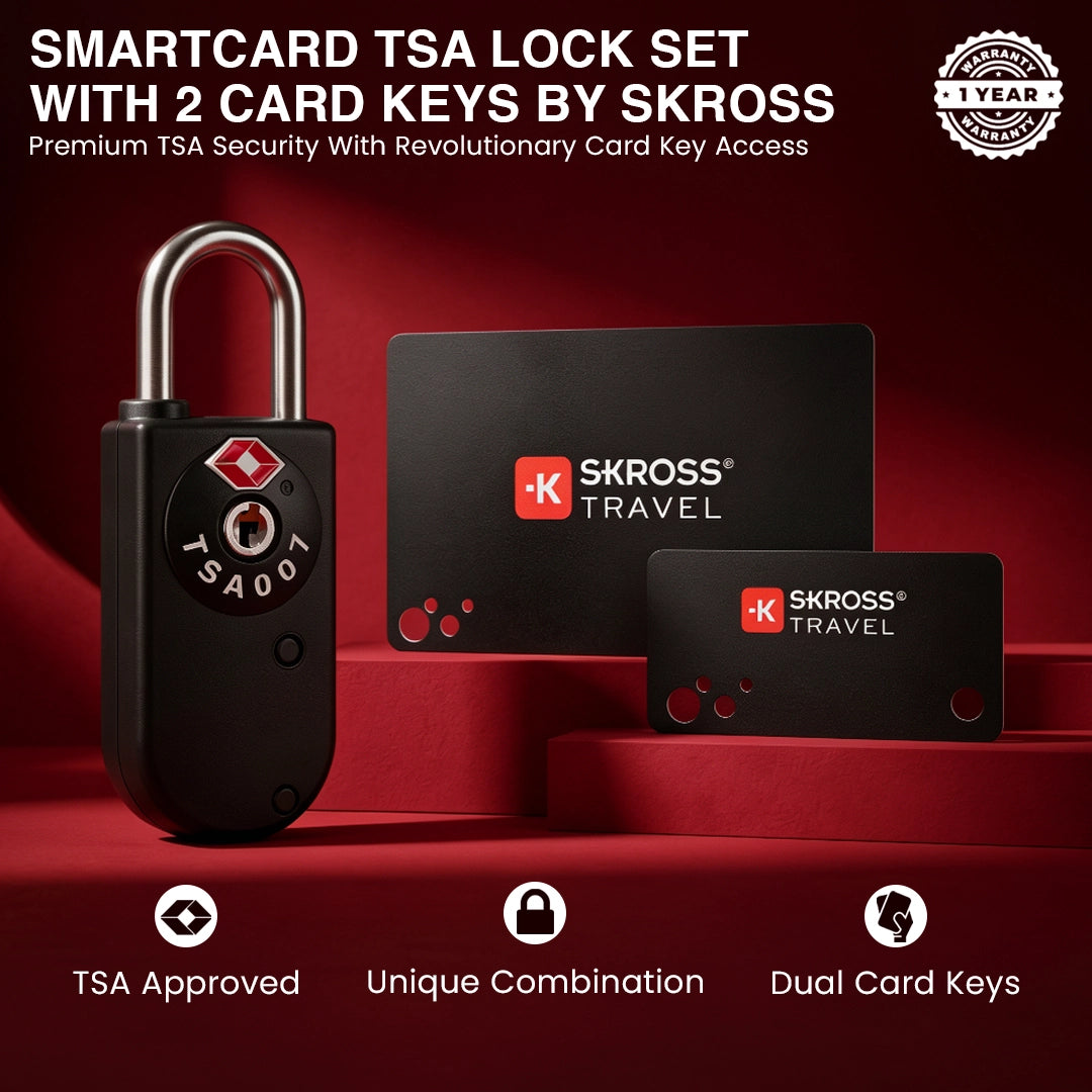 SmartCard TSA Lock Set with 2 Card Keys by Skross | Designed in Swiss | 1 Year Warranty