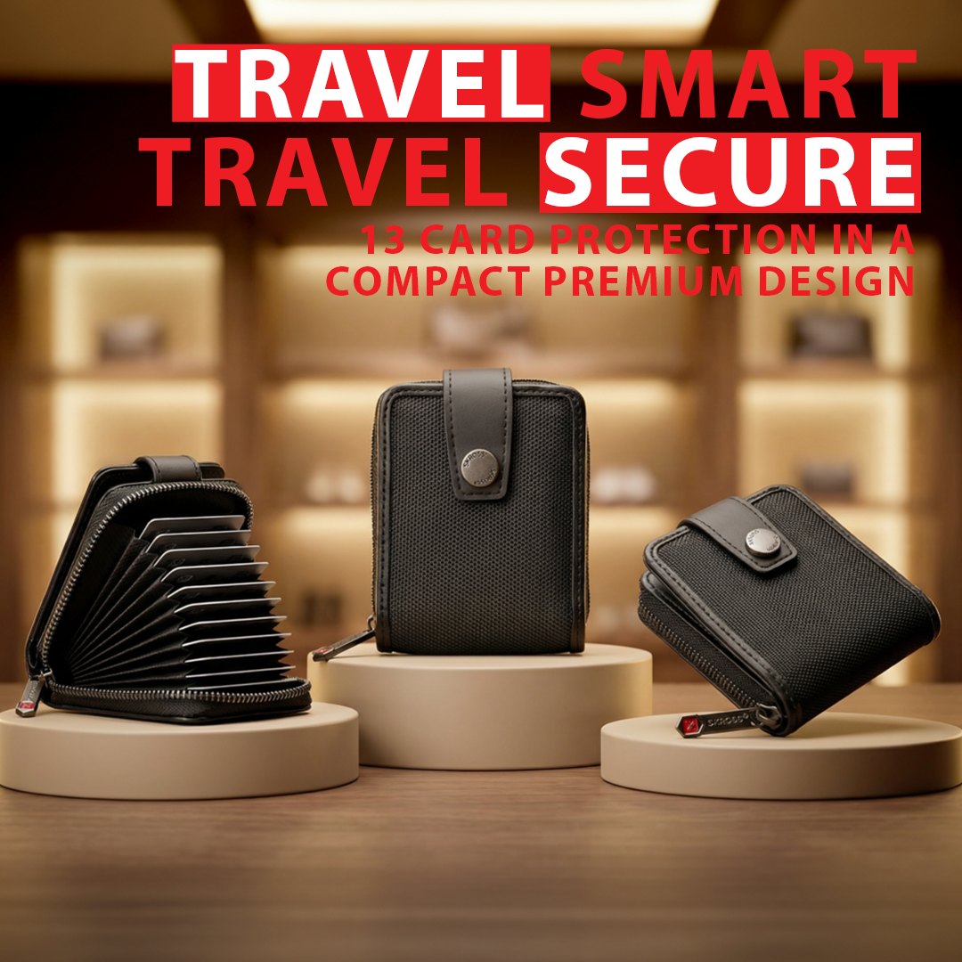 Secure RFID Multi-Currency & Multi-Pocket Card Holder | Designed in Swiss