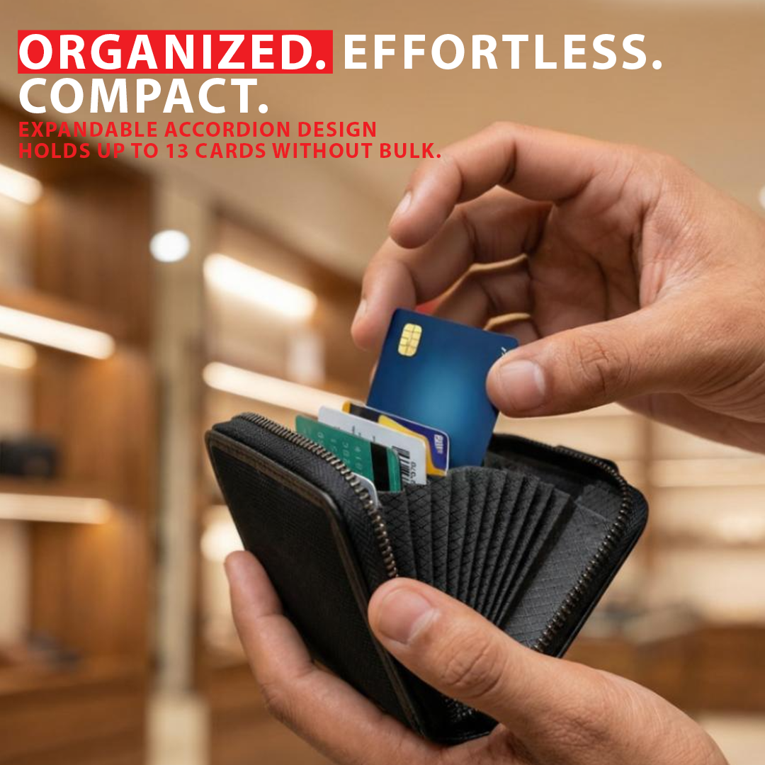 Secure RFID Multi-Currency & Multi-Pocket Card Holder | Designed in Swiss