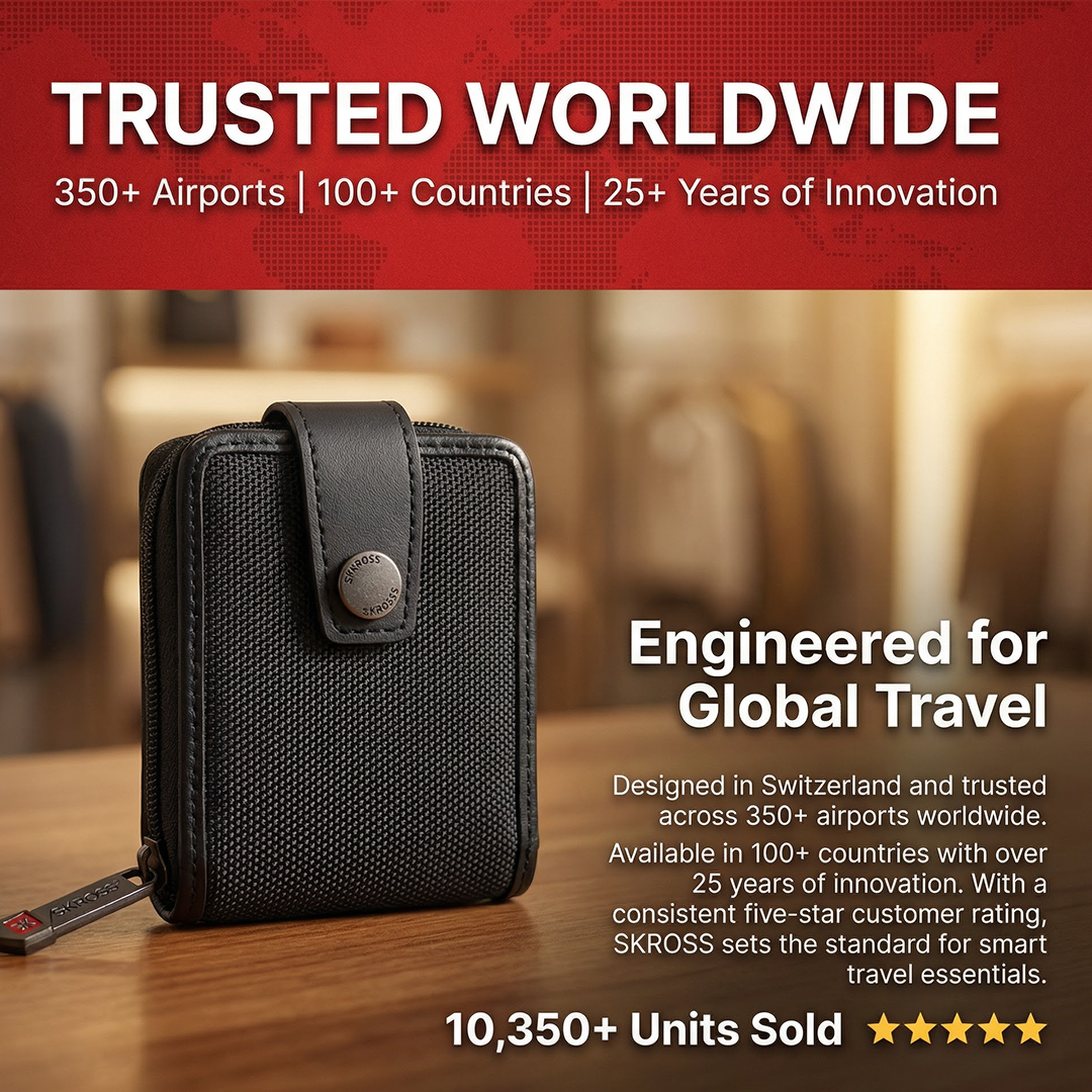 Secure RFID Multi-Currency & Multi-Pocket Card Holder | Designed in Swiss