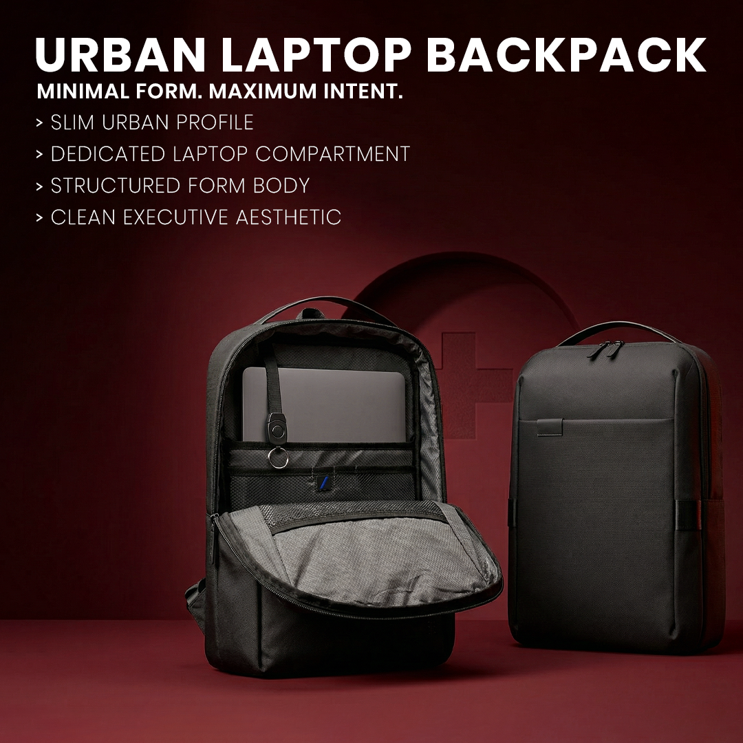 architecture urban escalades flapover laptop backpack Urban 15.6" Laptop Backpack - Seamless Trolley Strap