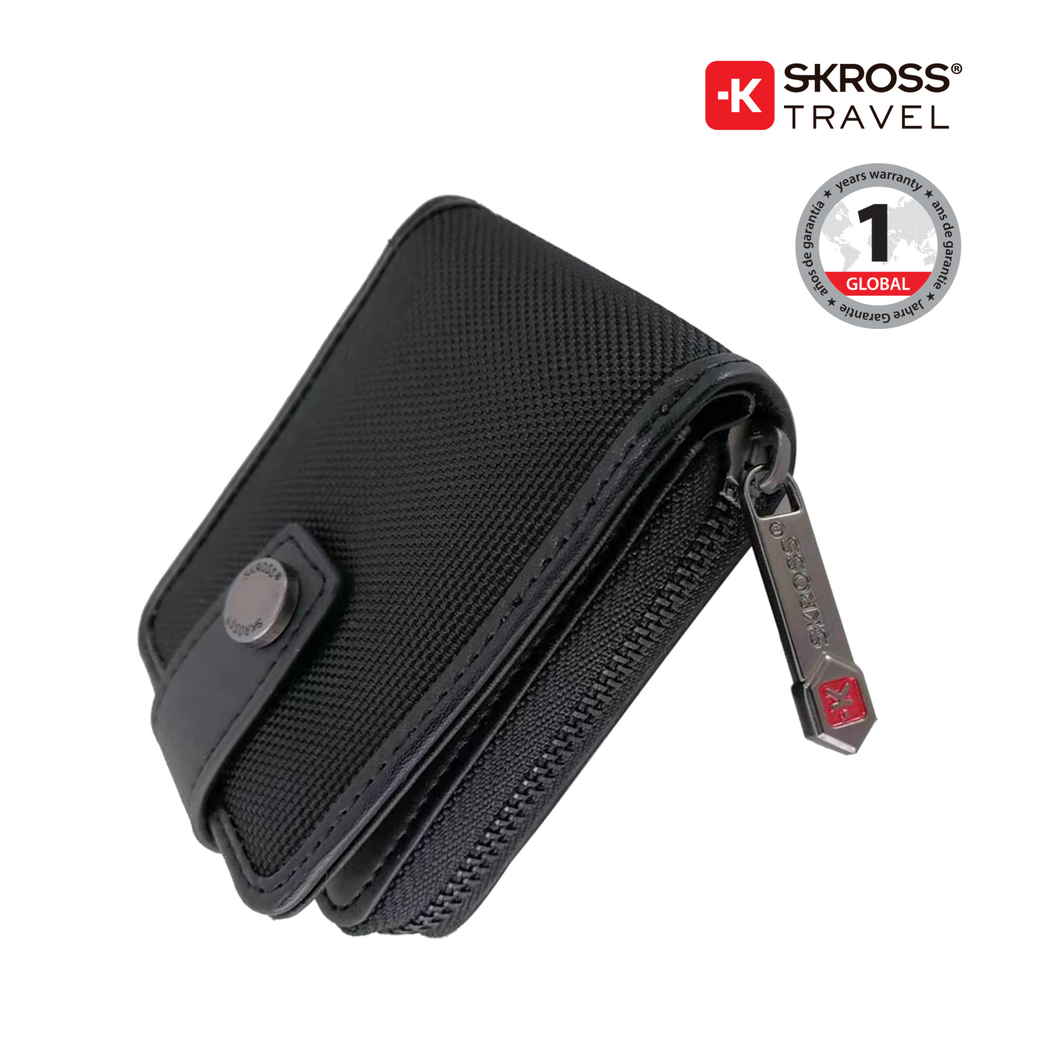 Secure Card Holder & Coin Zipper Wallet - Travel Organizer - SKROSS Travel