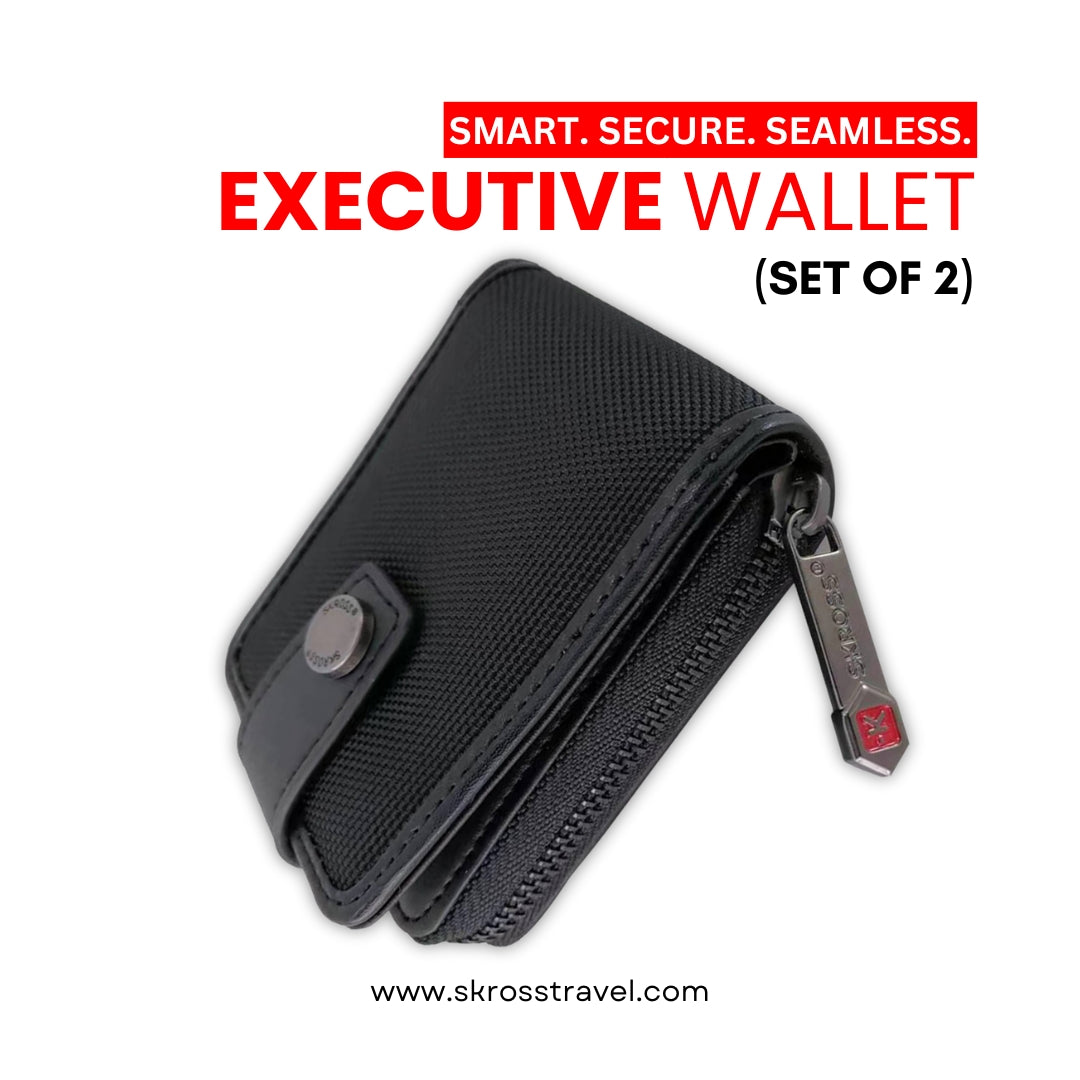 Secure Card Holder & Coin Zipper Wallet - Travel Organizer - SKROSS Travel
