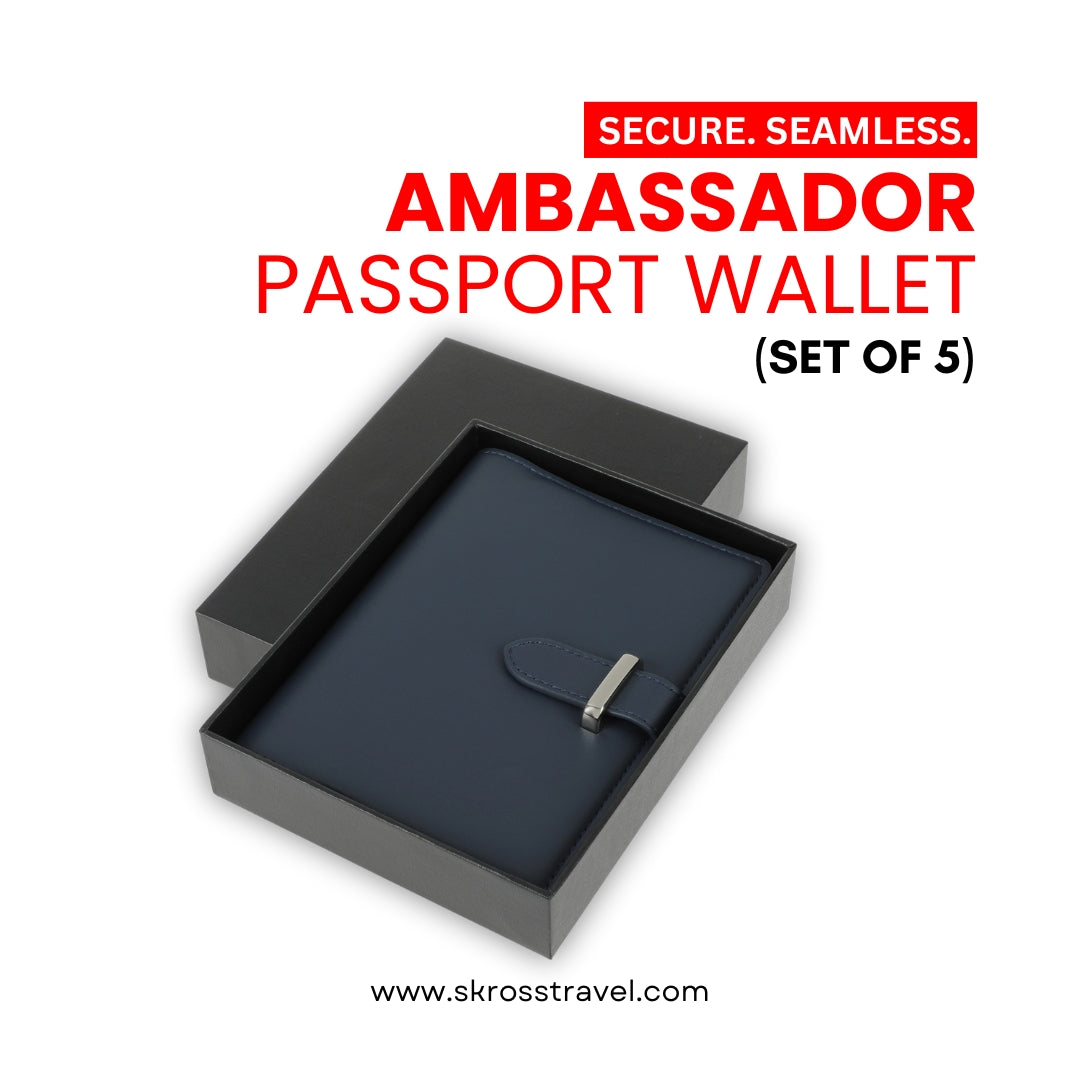 Ambassador Passport Wallet - Blue - Travel Organizer - SKROSS Travel