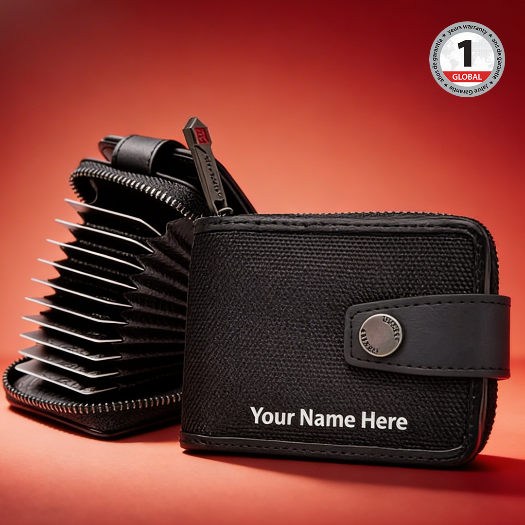 Personalised Secure RFID Multi-Currency & Multi-Pocket Card Holder
