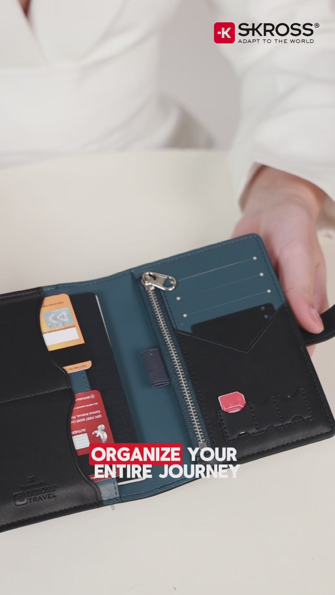 Ambassador RFID Passport, Cards, & Currency Organizer Wallet - Black
